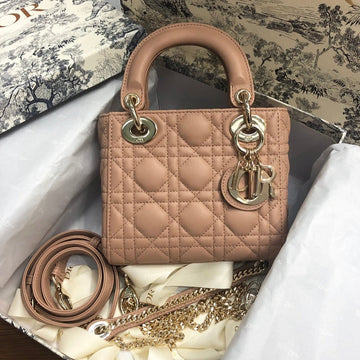 Mini Lady 17 My Abc Beige Lambskin