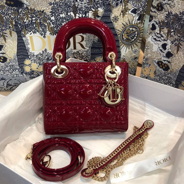 Mini Lady 17 My Abc Red Calfskin