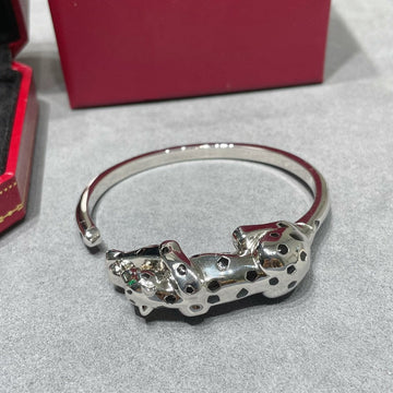 Panthere Silver Onyx Open Bracelet