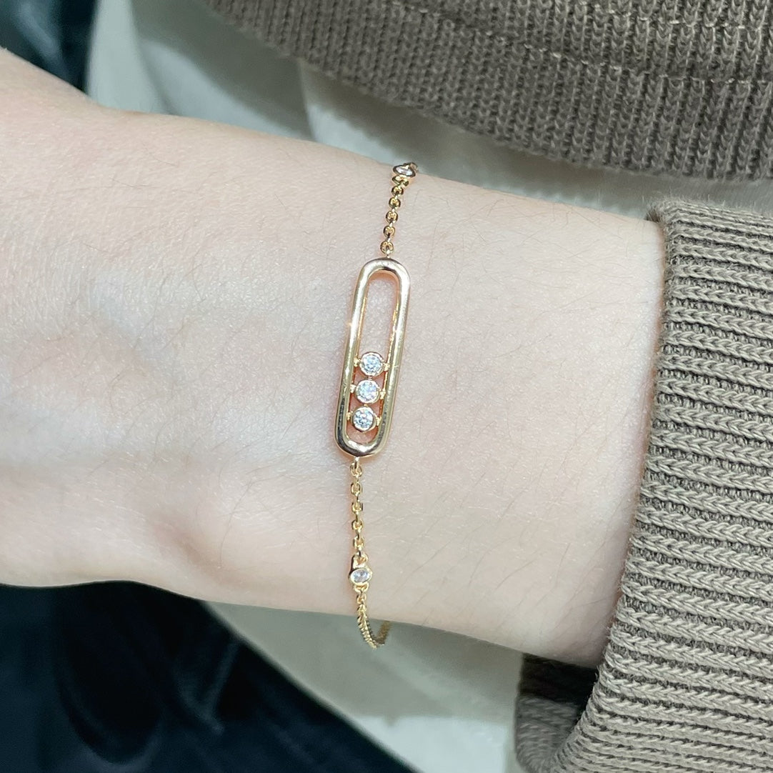 Baby Move Pink Gold Diamond Bracelet
