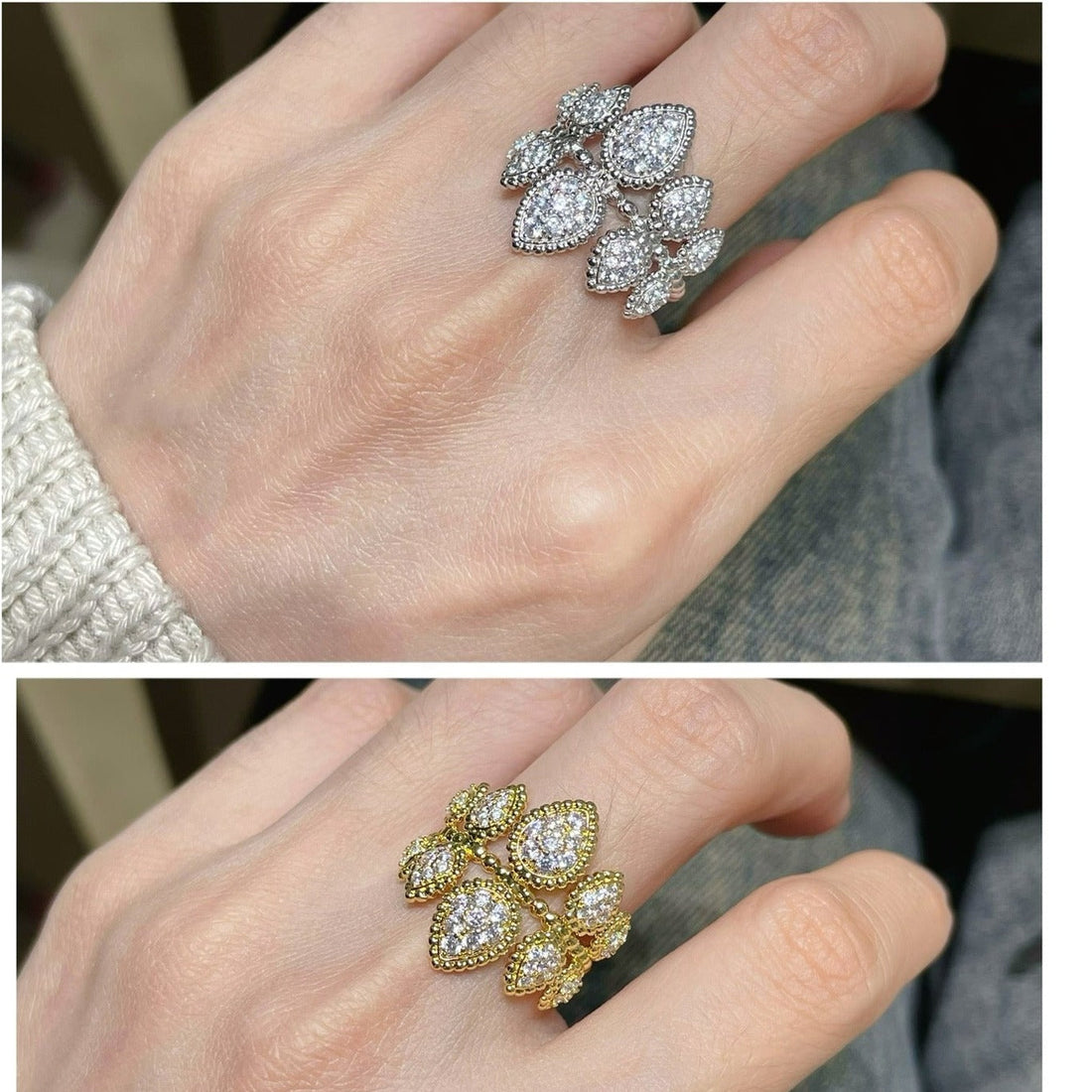 Boheme Diamond Paved Multi Patern Ring
