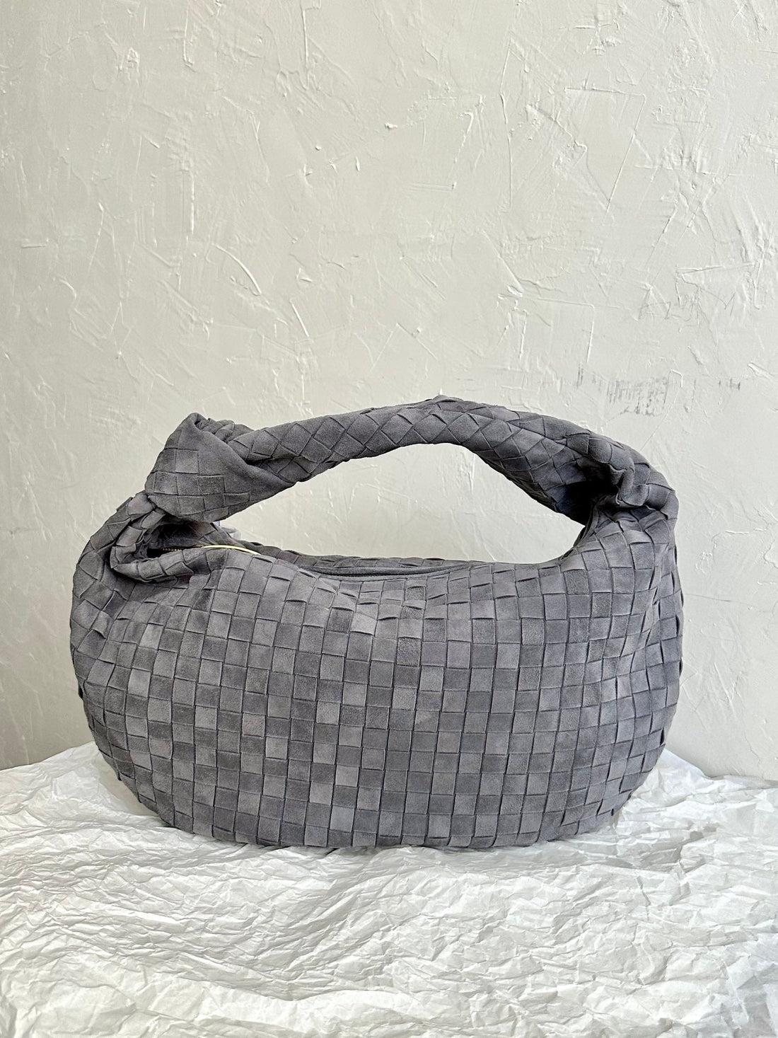 Bv Small Jodie 48CM Grey Suede Leather