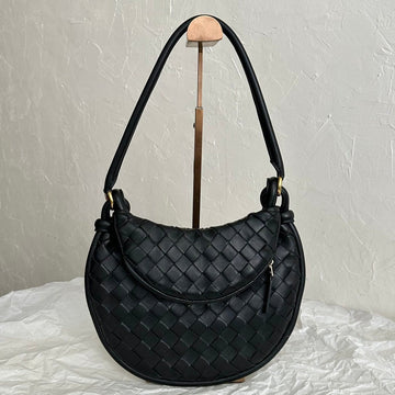 Bv Medium Gemelli 36CM Black Lambskin Leather