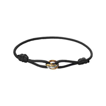 Trinity Pink Gold Silver Gold Textile Bracelet
