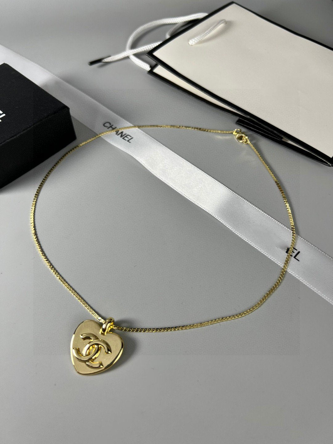 CC Heart Light Gold Necklace