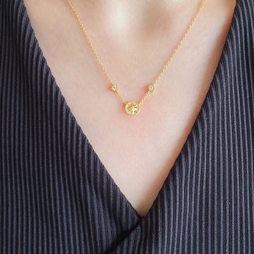 Rose Vents 2 Diamond Pink Gold Necklace