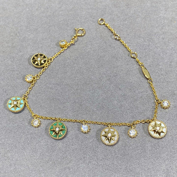 Lucky Star Multi Color 5 Motif 6 Diamond Bracelet