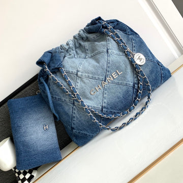 CC Hobo 39CM Denim Silver Hardware