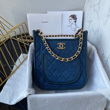 CC Saddle Blue Denim 21CM Gold Hardware