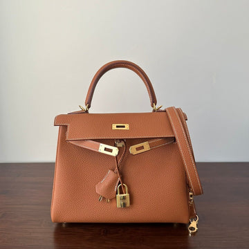 HM Kelly 25CM Gold Togo Gold Hardware