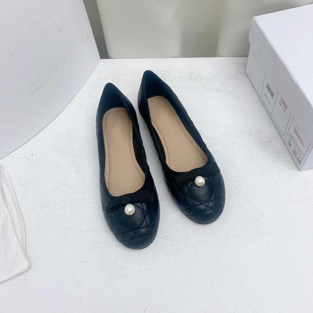 CD Ballet Flat Black Mop Front