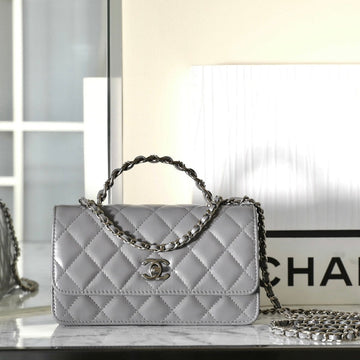 CC Woc 18.5 Grey Lambskin Silver Hardware