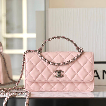 CC Woc 18.5 Pink Lambskin Silver Hardware
