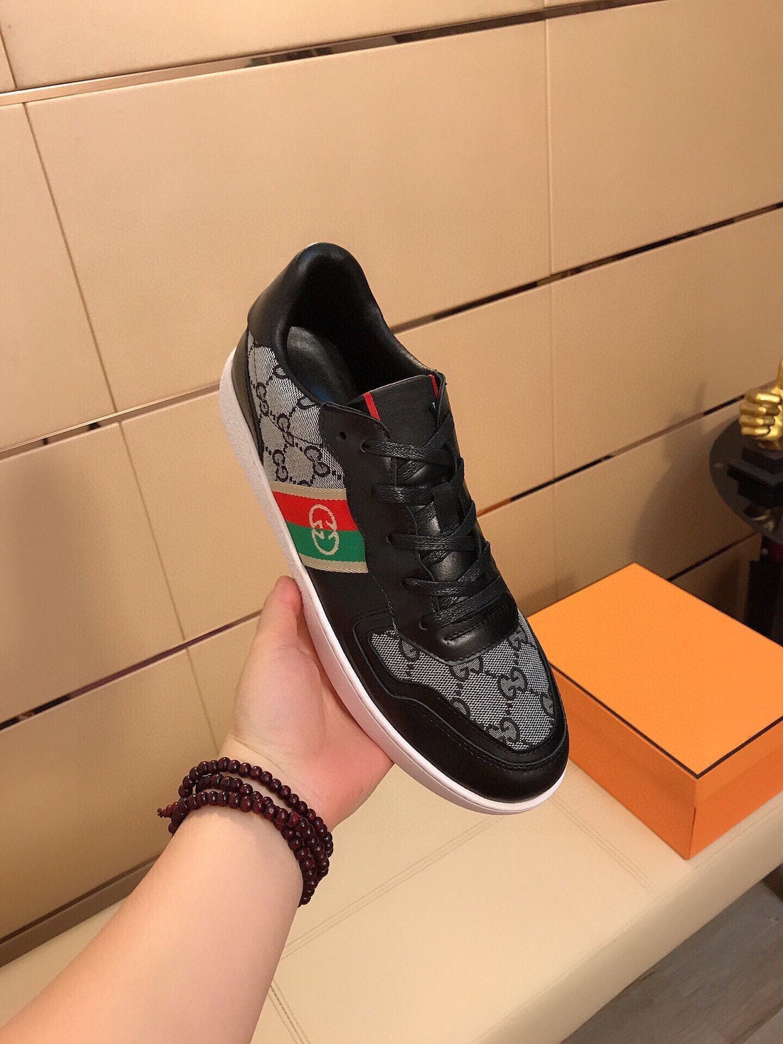 GG Canvas Grey Screener Sneakers