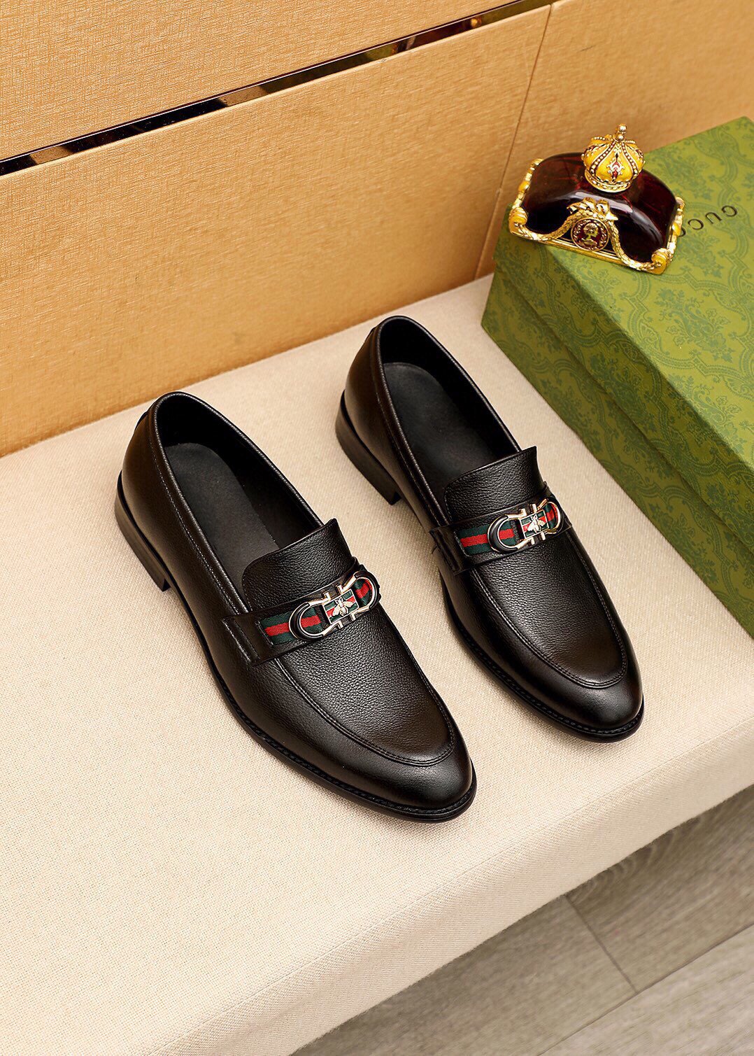 GG Loafers Mens Matte Black Cowhide