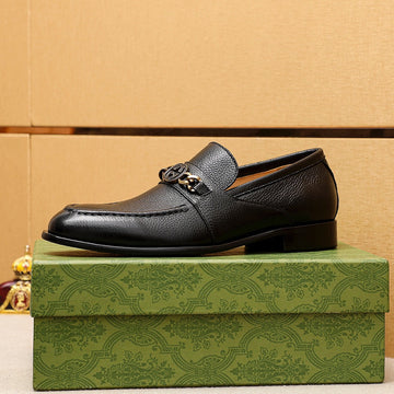 GG Men's Black Leather Loafers