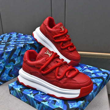 LV Sneakers Red Lace-Up