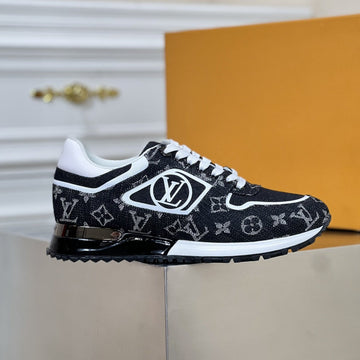 LV Run Away Sneaker In Black Denim Fabric