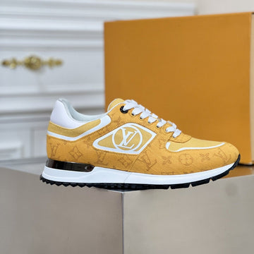 LV Run Away Sneaker In Yellow Denim Fabric
