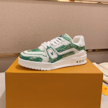 LV Trainer Sneaker Green White