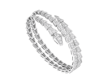 Serpenti Bracelet Silver Diamond Double Row