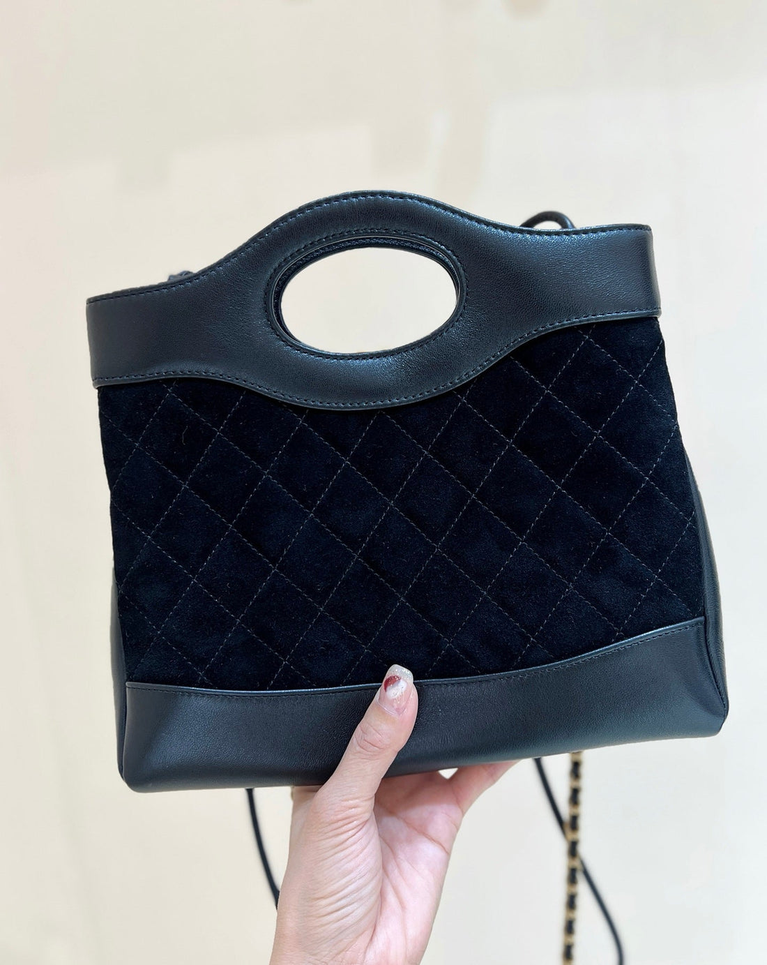 CC 25P Mini 31 Bag In Black Lambskin And Suede
