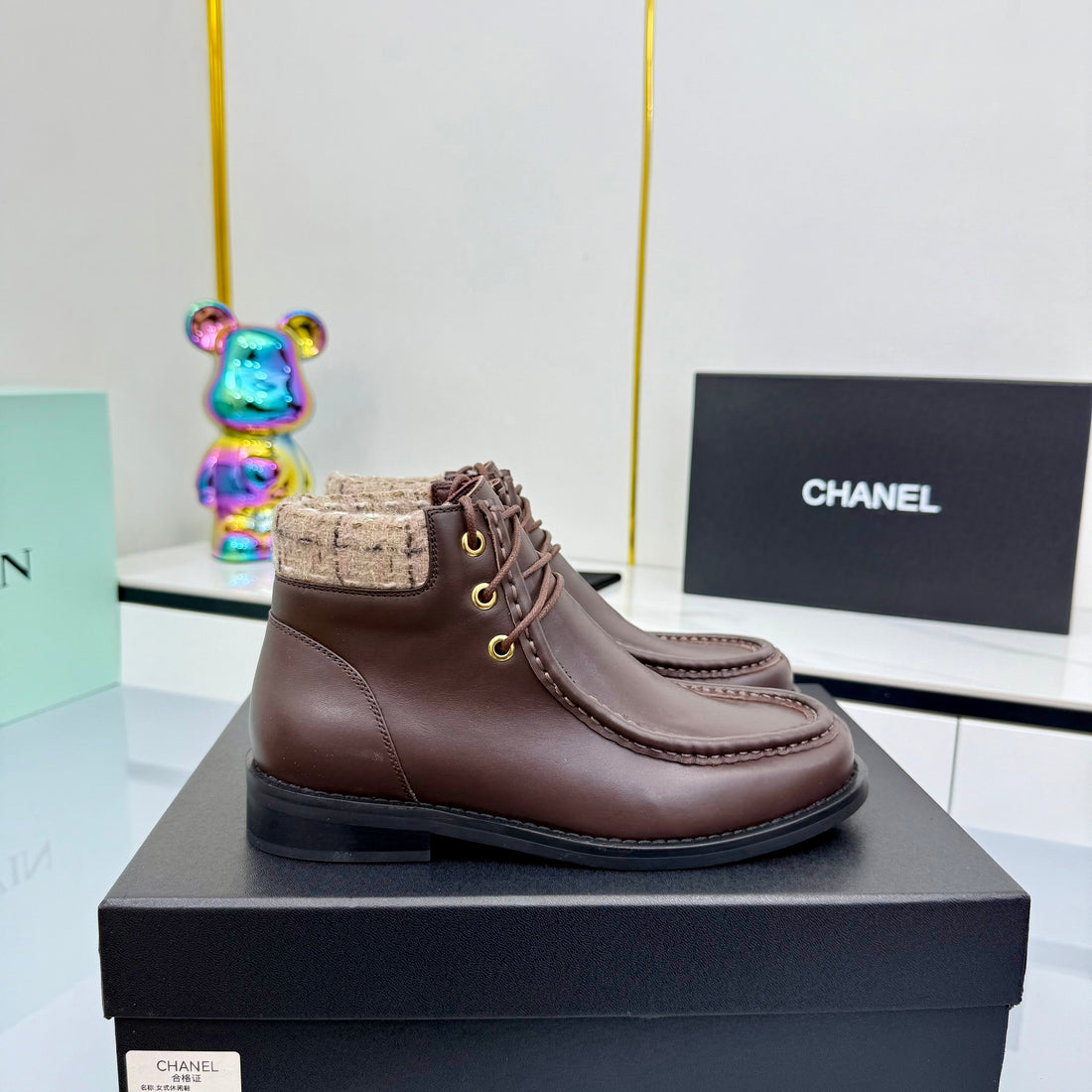 CC 25 Ankle Boots Coffee Cowhide And Tweed 454712