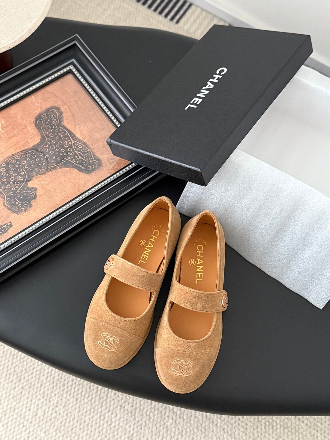 CC 25K Mary Jane Flats Tan Suede 458762