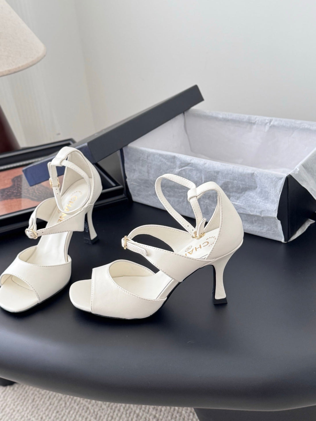 CC 25B Mary Janes 85MM High Heel White Sheepskin