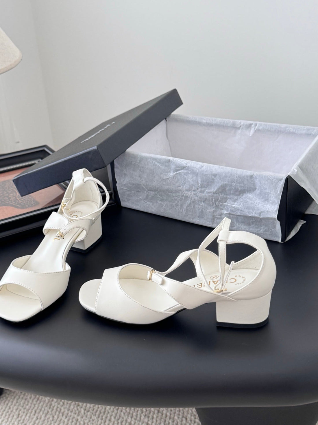 CC 25B Mary Janes 55MM High Heel White Sheepskin