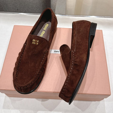 Miu Miu 25 Loafer Brown Black Cowhide Suede 175774