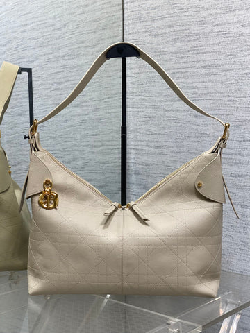 CD Voyage Handbag 34CM Cream Cowhide