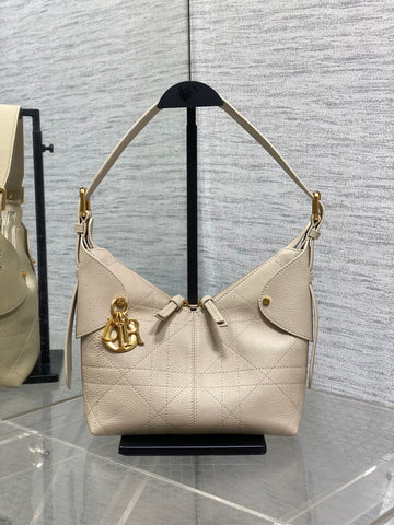 CD Voyage Handbag 23CM Cream Cowhide