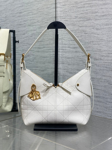 CD Voyage Handbag 23CM White Cowhide