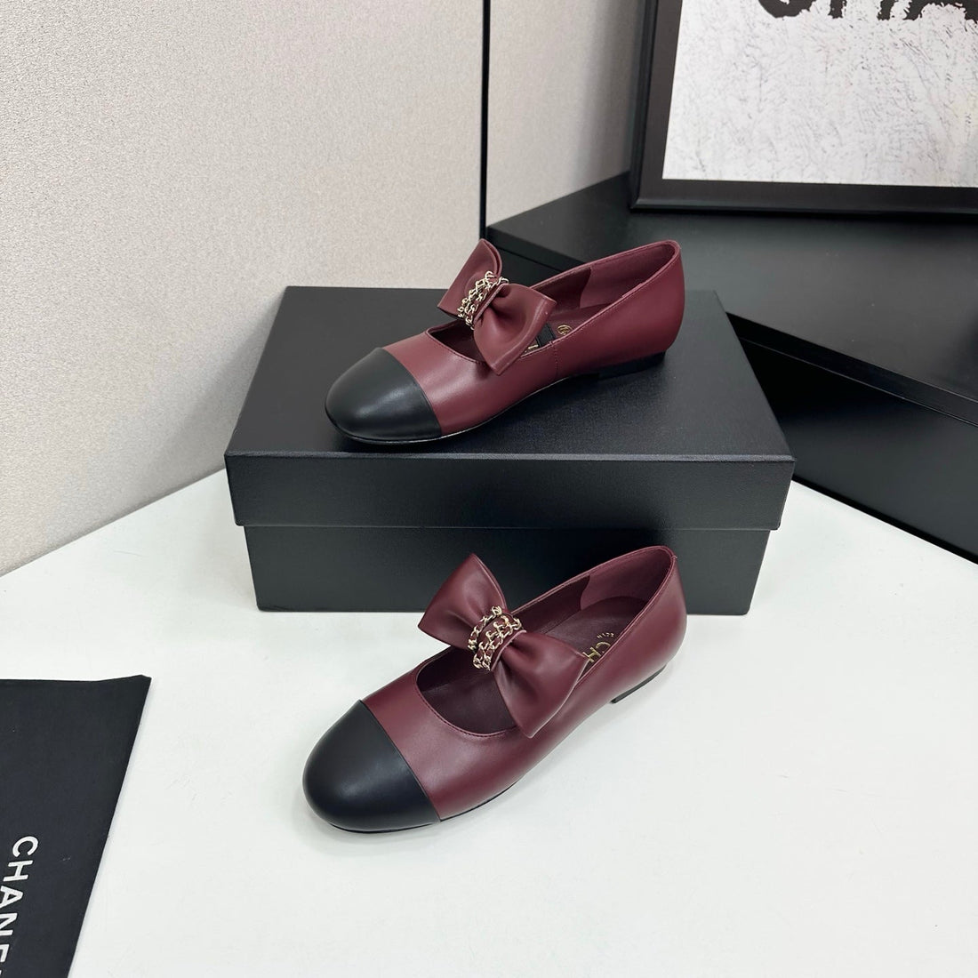 CC 25SS Chain Bow Mary Jane Burgundy Cowhide 490144