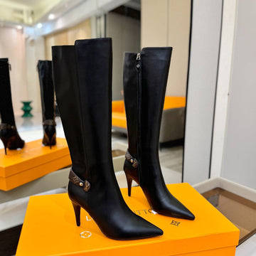 LV Legacy High Boot 90MM Black Calfskin 504736