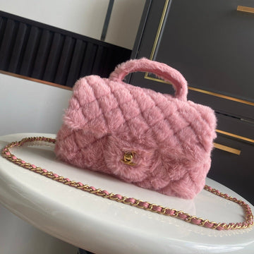 Mini Cf 25 Flap Bag Pink Shearling