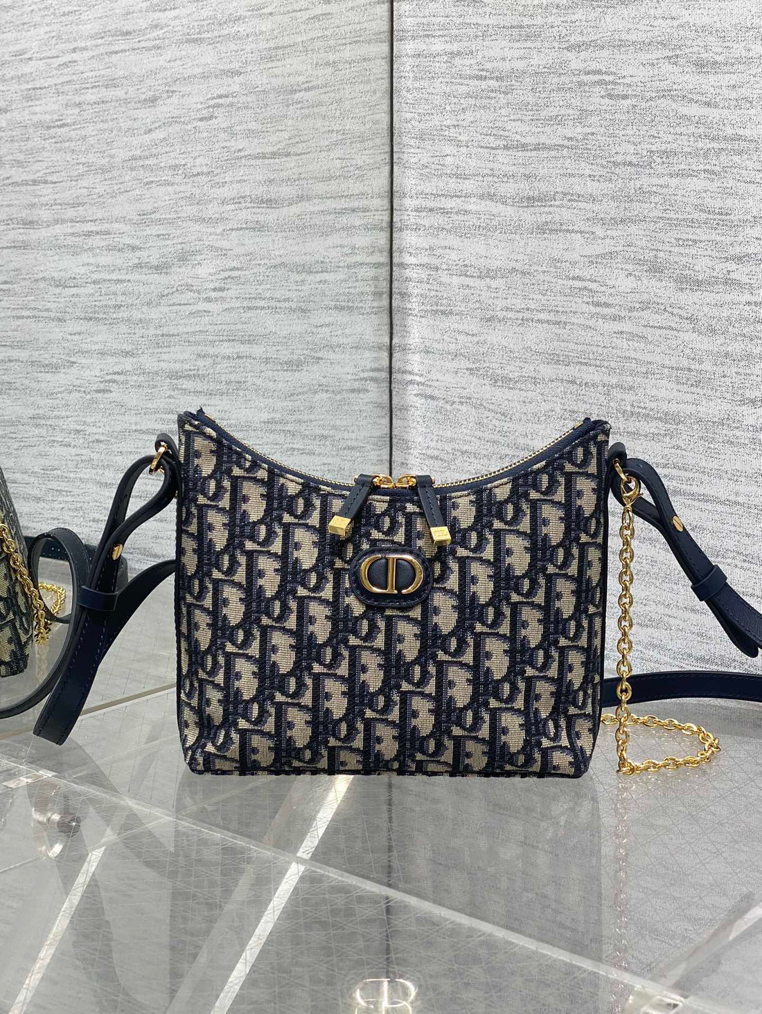 CD Shoulder Bag 19CM Monogram Oblique Fabric Ghw