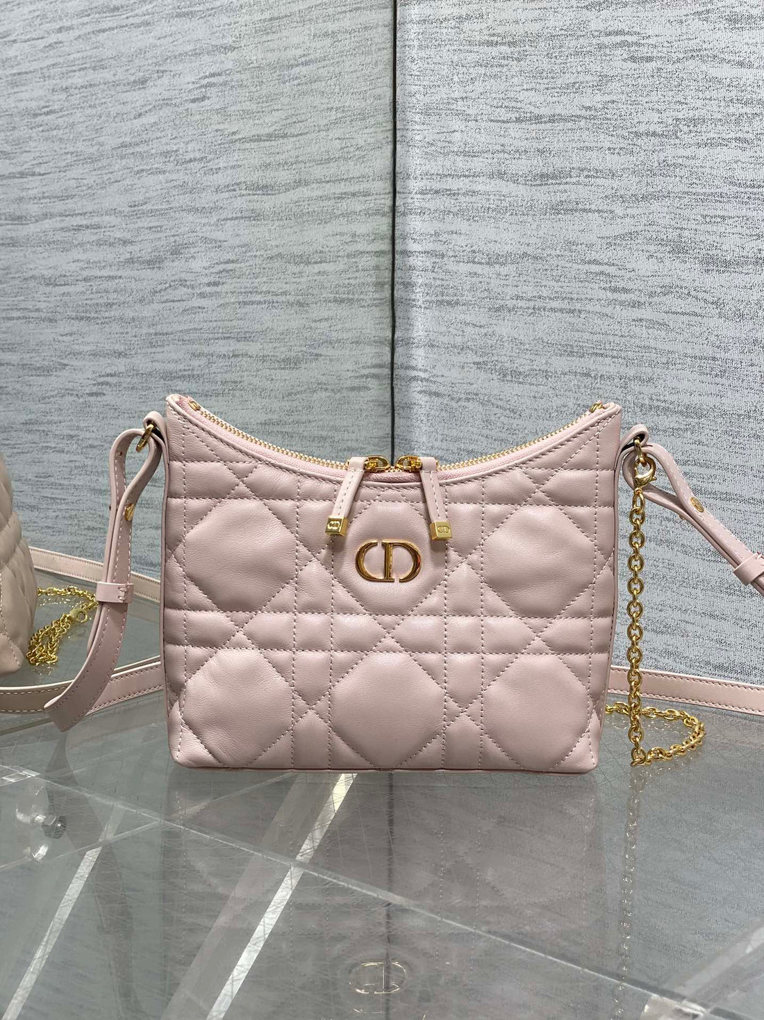 CD Shoulder Bag 19CM Pink Lambskin Ghw
