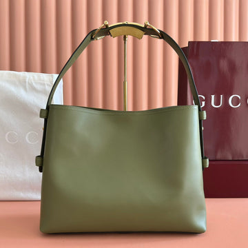 GG 25FW Beatrix Handbag 35CM Green Calfskin Ghw