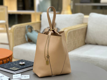 Chloé Spin Tote Bag Medium 27CM Beige Calfskin 272302