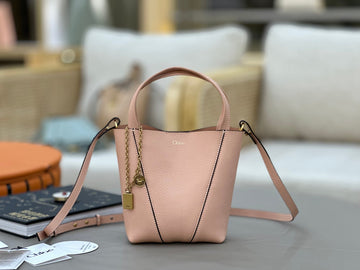 Chloé Spin Tote Bag Small 18CM Pink Calfskin 272297