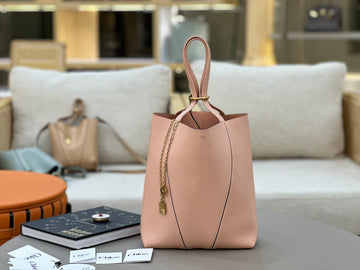 Chloé Spin Tote Bag Medium 27CM Pink Calfskin 272295