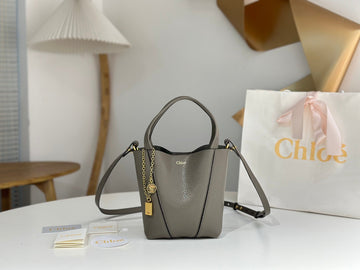 Chloé Spin Tote Bag Small 18CM Grey Calfskin 272291