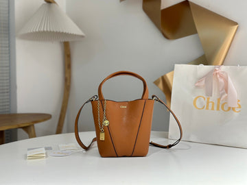 Chloé Spin Tote Bag Small 18CM Brown Calfskin 272215