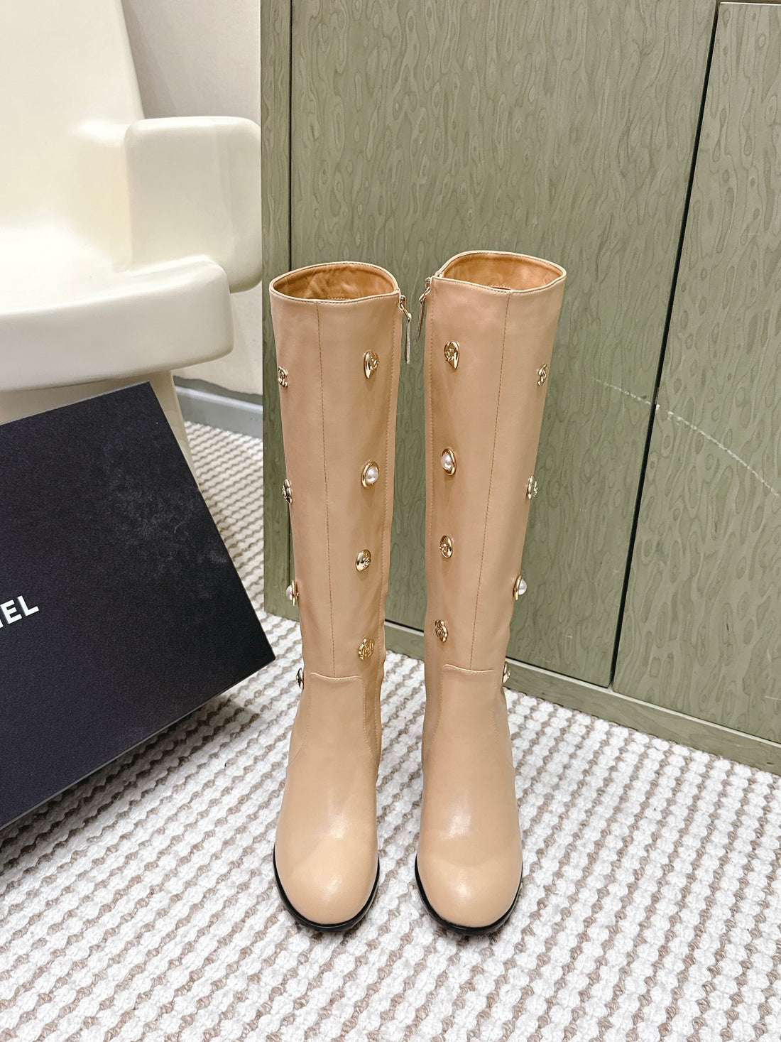 Chanel Riding Boots Brown Lambskin 567793
