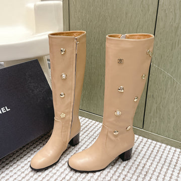Chanel Riding Boots Brown Lambskin 567793