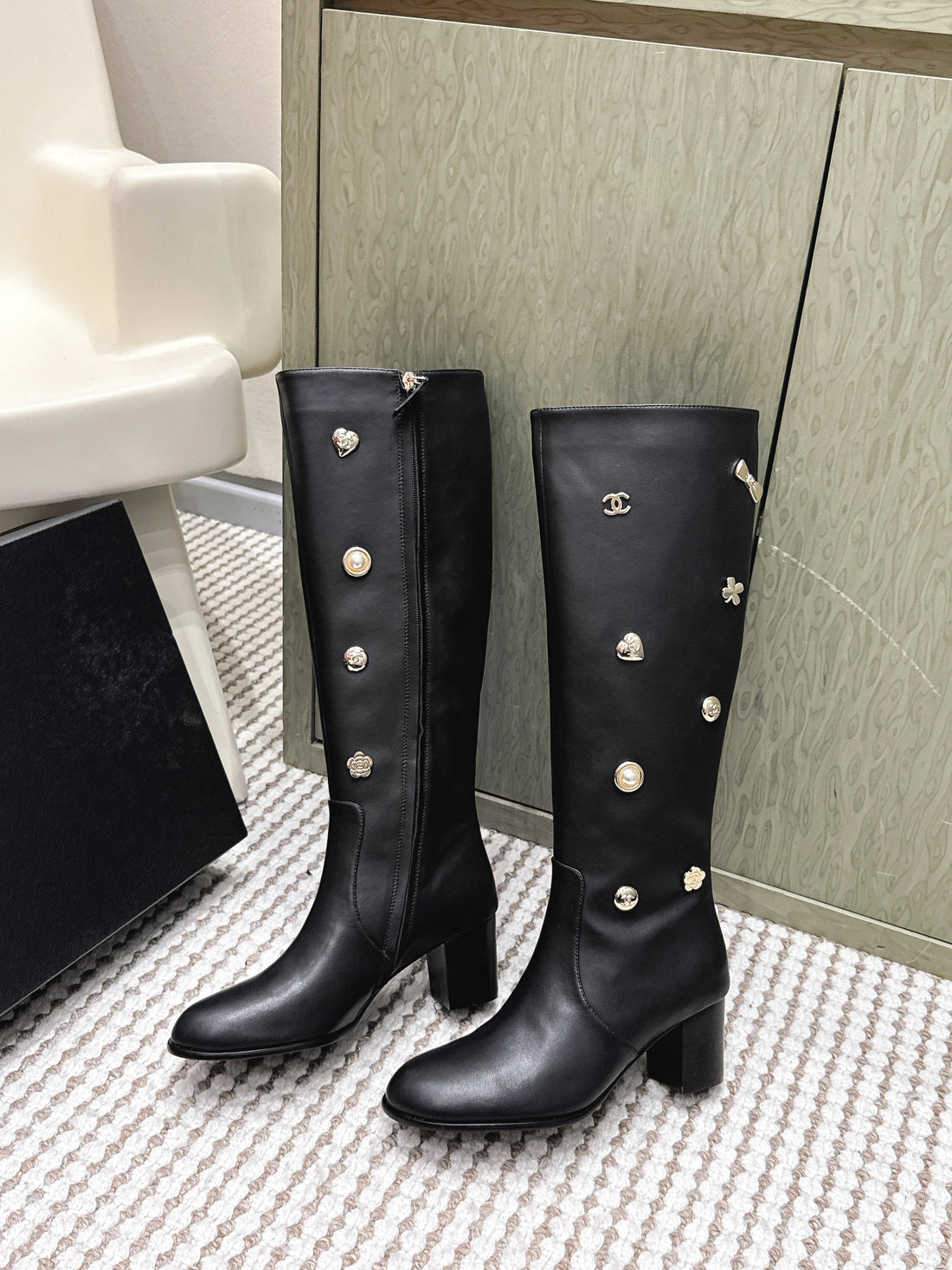 Chanel Riding Boots Black Lambskin 567792