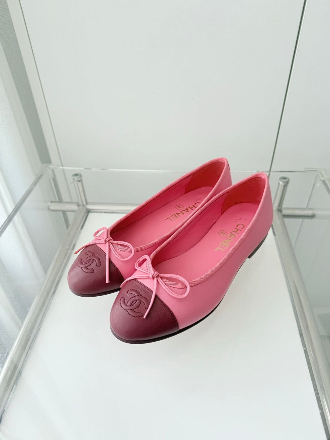 Ballet Flats Pink Mix Burgundy Lambskin 566821