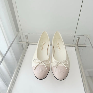 Ballet Flats White Mix Pink Lambskin 566820